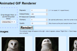 A client side online tool for stitching strings of still images into an animated gif.